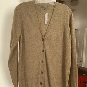 J.Crew olive green cashmere blend cardigan, size medium NEW